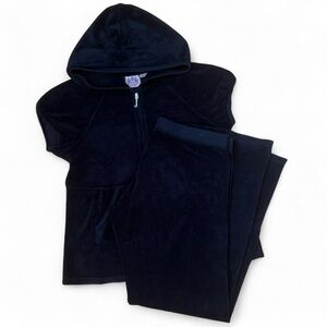 🖤 Black Babydoll Vintage Juicy Couture Tracksuit Terrycloth Size Large